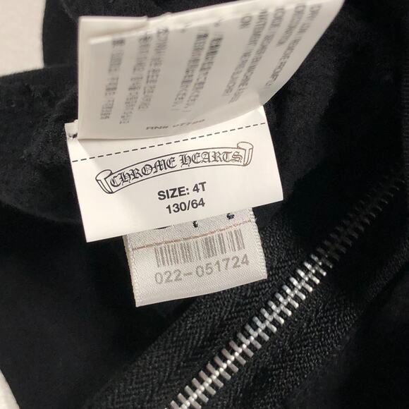Chrome Hearts Kids Blue Scroll Zip Up Hoodie Sweater Black/Blue size 4T B33 - Picture 7 of 11
